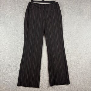 New York & Company City Stretch Dress Pants Women's 6 Black Pink Stripe